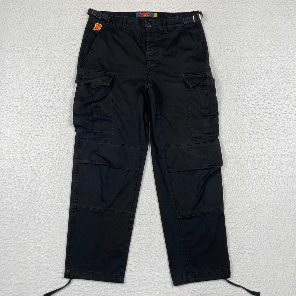 Empyre Cargo Pants Mens 28 Black Relaxed Fit Utility Streetwear Grunge Skate